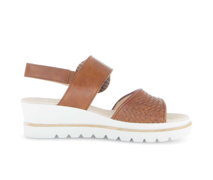 Gabor Damen  Plateau Sandale Braun - Glattleder
