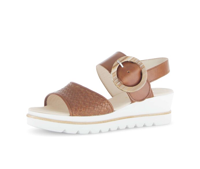 Gabor Damen  Plateau Sandale Braun - Glattleder