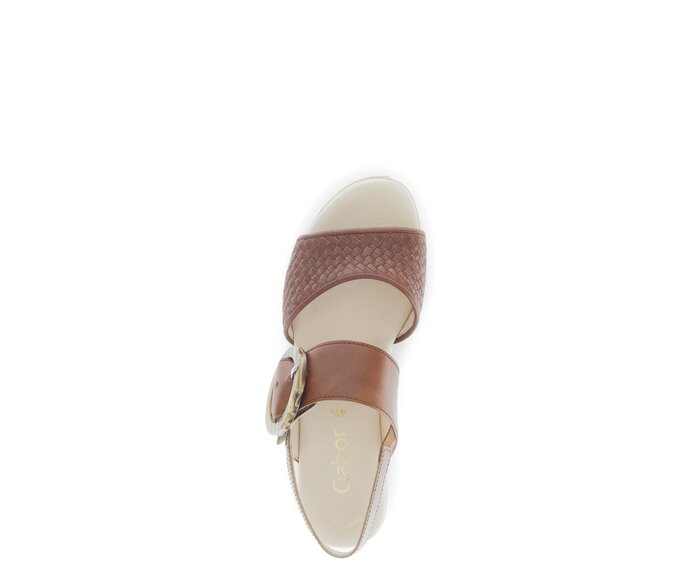 Gabor Damen  Plateau Sandale Braun - Glattleder