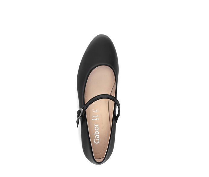 Gabor Damen  Spangenpumps Schwarz - Glattleder