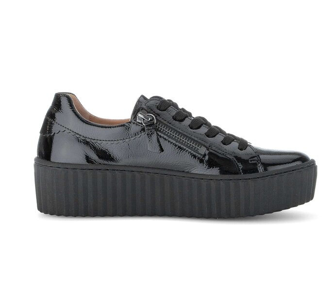 Gabor Damen  Sneaker Low Schwarz - Lackleder