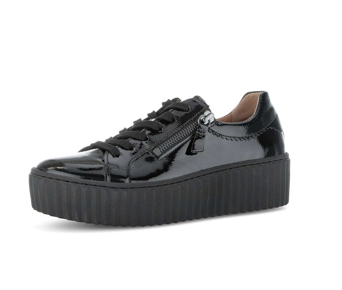 Gabor Damen  Sneaker Low Schwarz - Lackleder