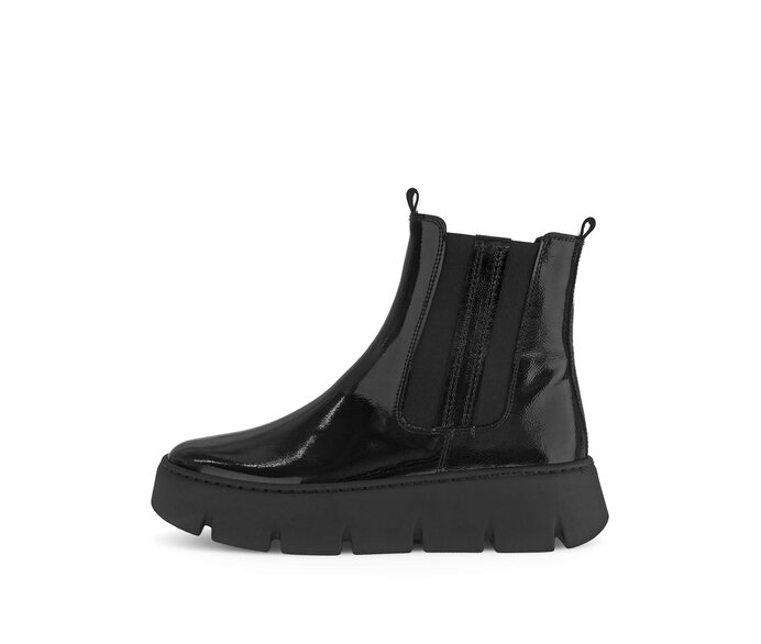 Gabor Damen Chelsea Boot Schwarz - Lackleder