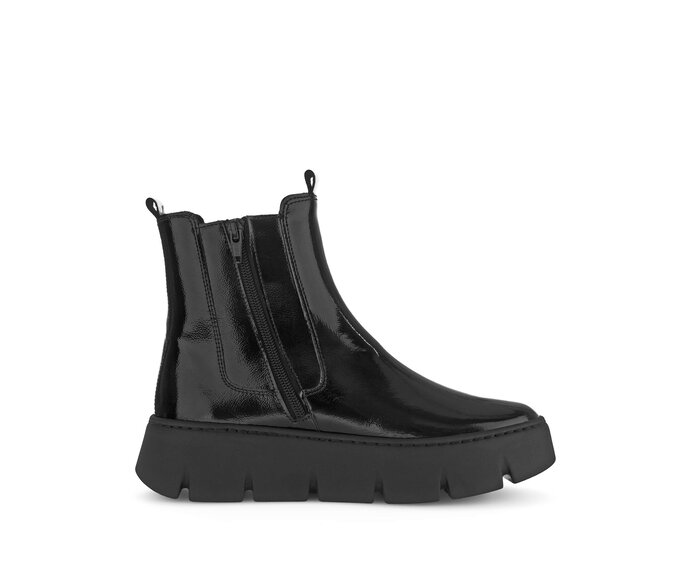 Gabor Damen  Chelsea Boot Schwarz - Lackleder