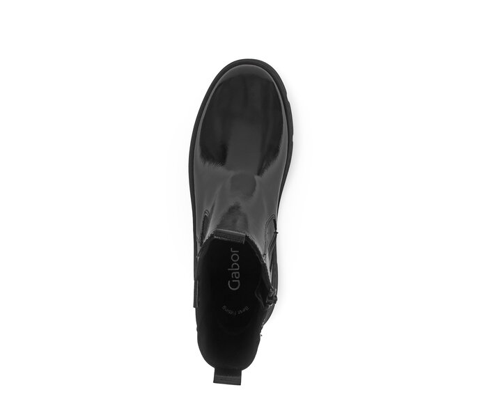 Gabor Damen  Chelsea Boot Schwarz - Lackleder