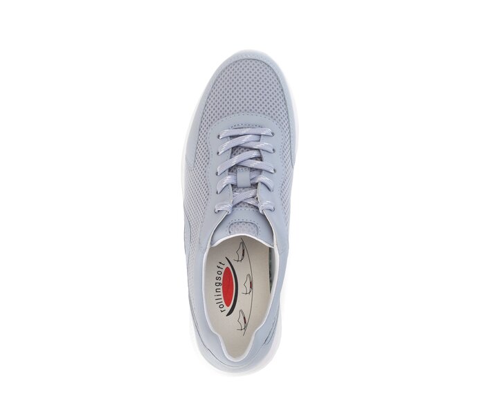Gabor Damen  Sneaker Low Blau - Materialmix Lederimitat