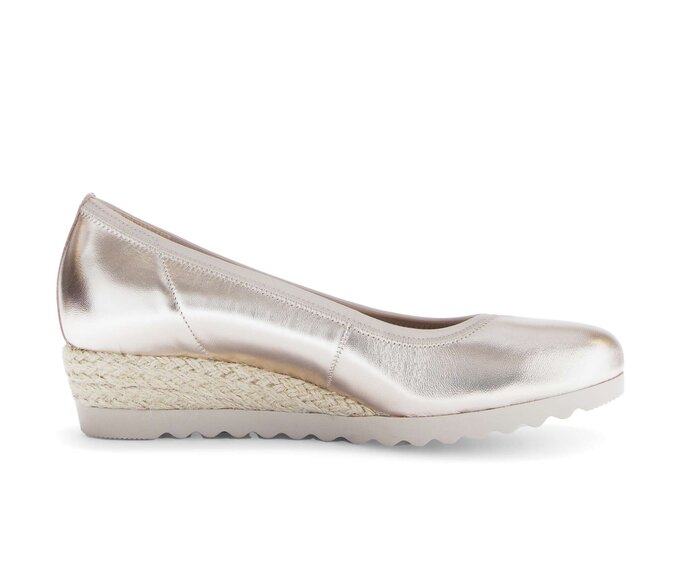 Gabor Damen  Keilpumps Gold - Effektleder