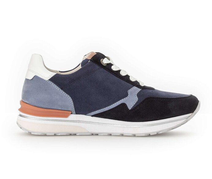 Gabor Damen  Sneaker Low Blau - Materialmix Leder