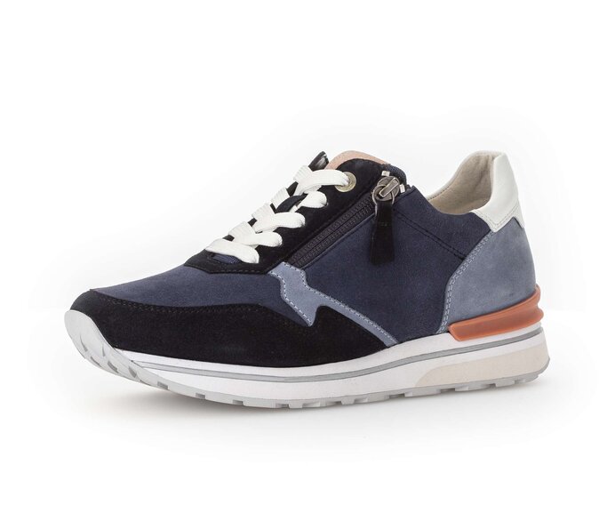 Gabor Damen  Sneaker Low Blau - Materialmix Leder
