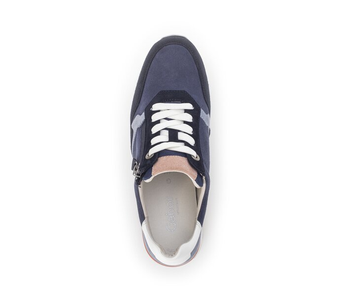 Gabor Damen  Sneaker Low Blau - Materialmix Leder