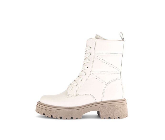 Gabor Damen Schnürstiefelette Beige - Glattleder