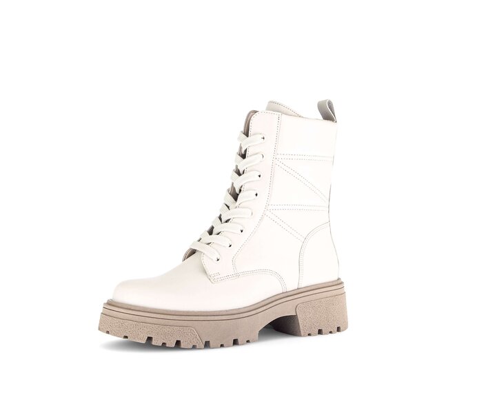 Gabor Damen  Schnürstiefelette Beige - Glattleder