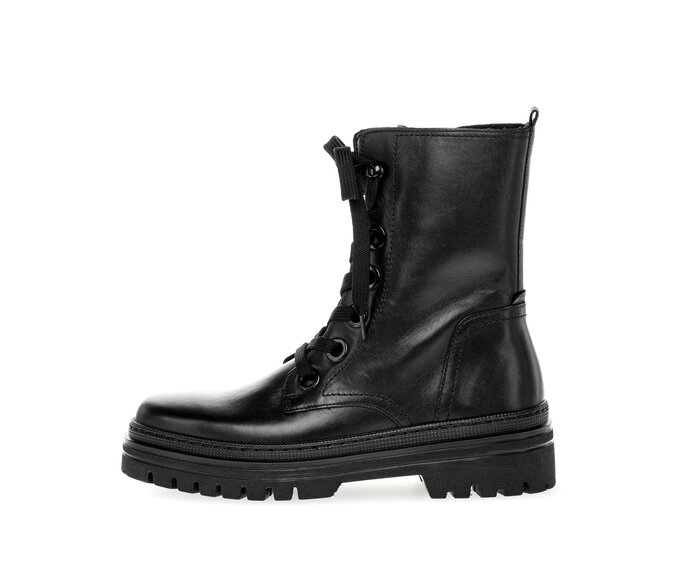 Gabor Damen Schnürstiefelette Schwarz - Glattleder