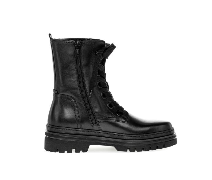 Gabor Damen  Schnürstiefelette Schwarz - Glattleder