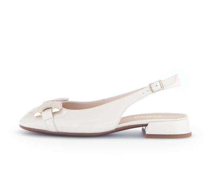 Gabor Damen Slingpumps Creme - Lackleder