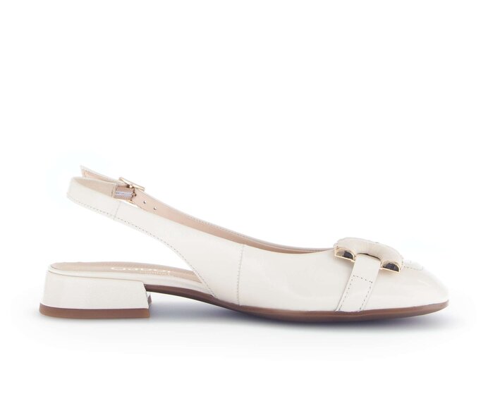 Gabor Damen  Slingpumps Creme - Lackleder