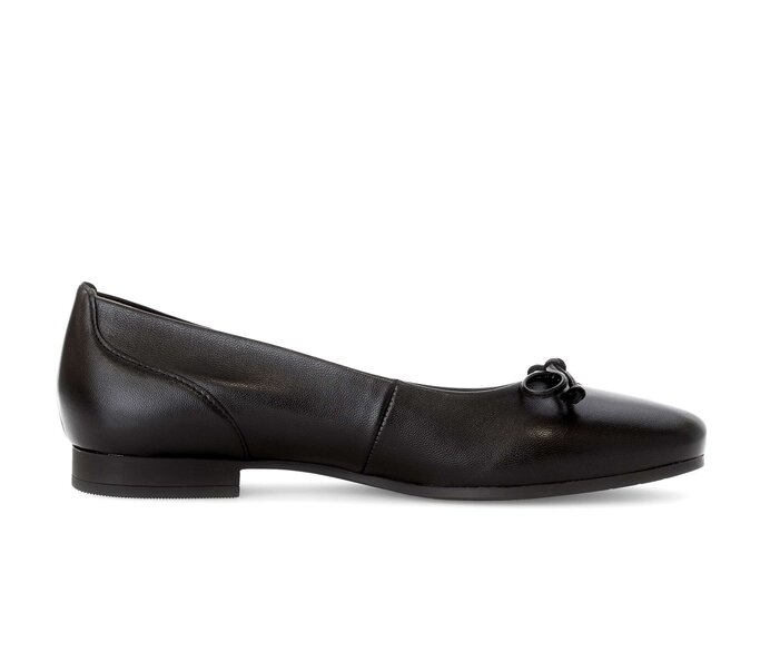 Gabor Damen  Eleganter Ballerina Schwarz - Glattleder