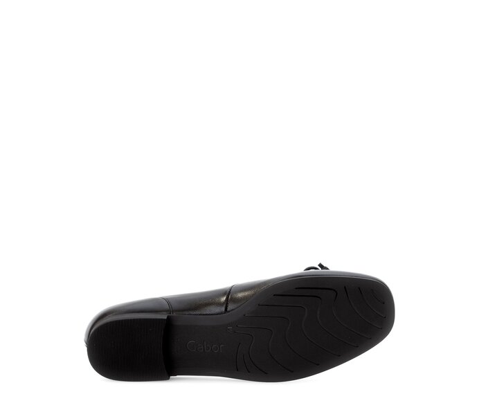 Gabor Damen  Eleganter Ballerina Schwarz - Glattleder