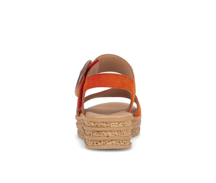 Gabor Damen  Plateau Sandale Orange - Rauleder