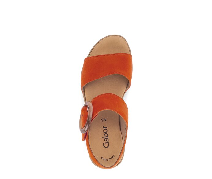 Gabor Damen  Plateau Sandale Orange - Rauleder