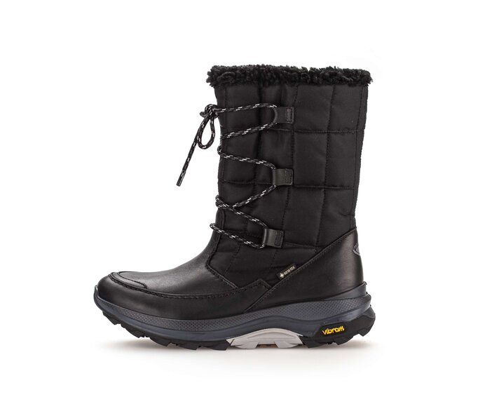 Gabor Damen Winterstiefelette Schwarz - Materialmix Leder/Lederimitat