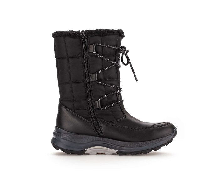 Gabor Damen  Winterstiefelette Schwarz - Materialmix Leder/Lederimitat