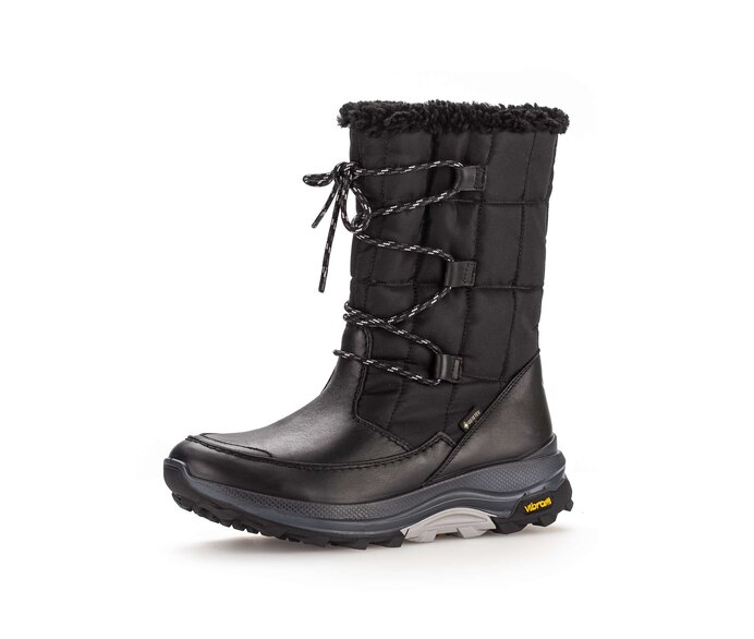 Gabor Damen  Winterstiefelette Schwarz - Materialmix Leder/Lederimitat