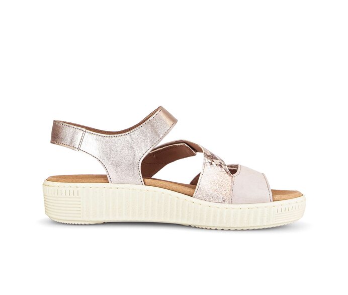 Gabor Damen  Riemchensandale Rosa - Materialmix Leder