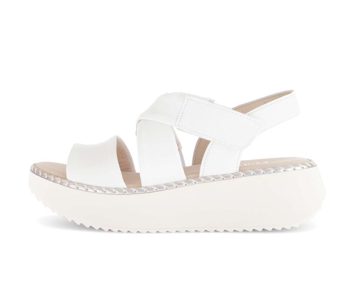 Gabor Damen Plateau Sandale Creme - Glattleder