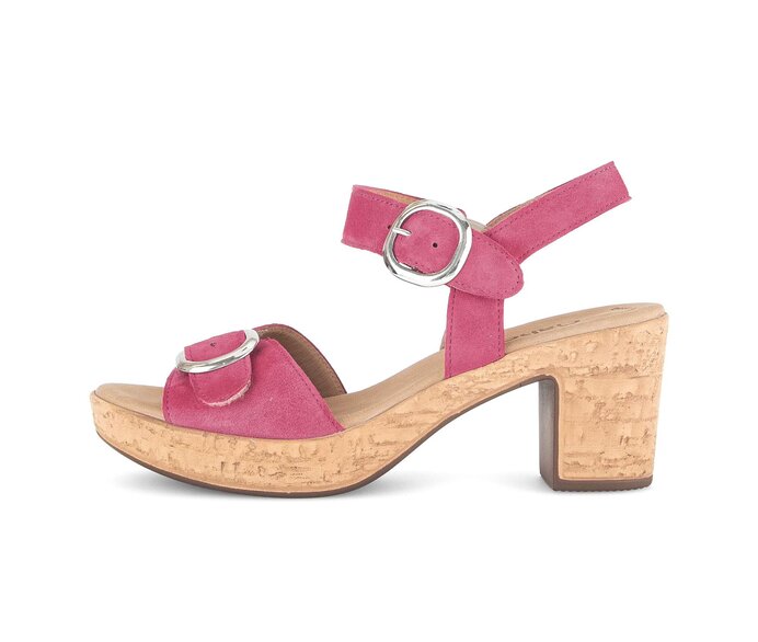 Gabor Damen Riemchensandale Pink - Rauleder