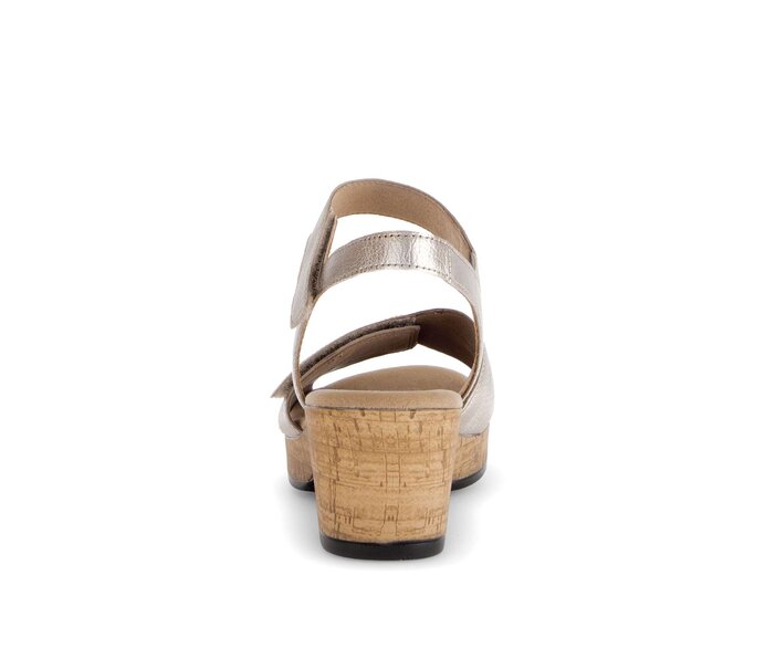 Gabor Damen  Riemchensandale Beige - Effektleder