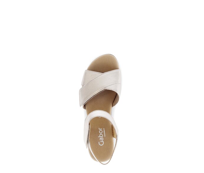 Gabor Damen  Riemchensandale Beige - Effektleder
