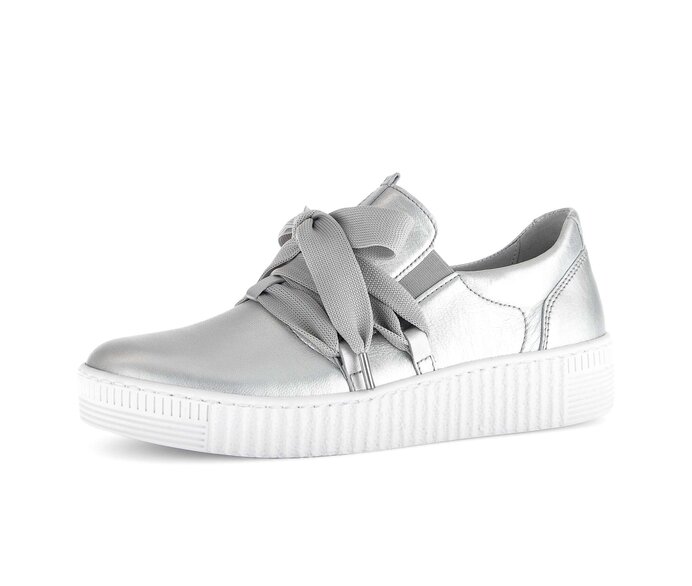 Gabor Damen  Sneaker Low Silber - Effektleder