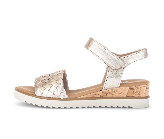Gabor Damen Keilsandalette Gold - Effektleder
