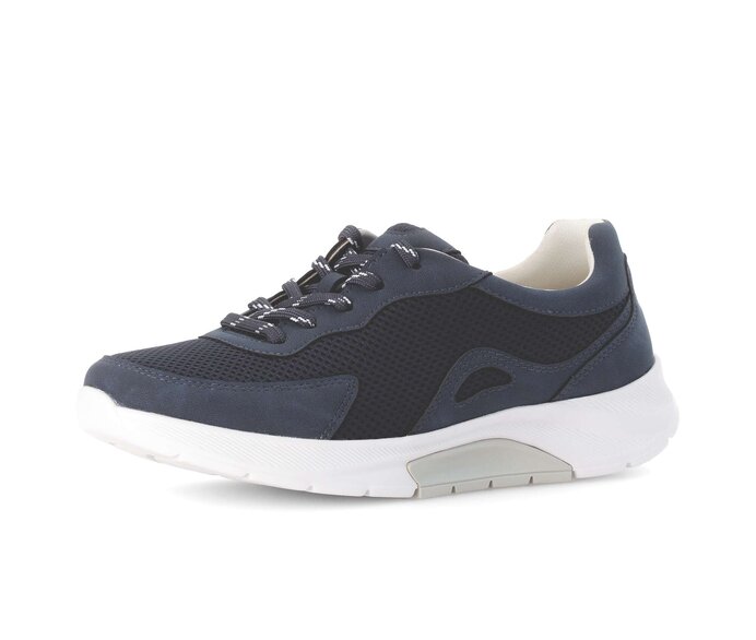 Gabor Damen  Sneaker Low Blau - Materialmix Lederimitat