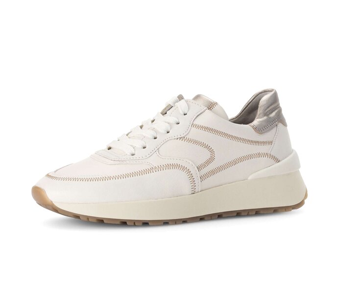Gabor Damen  Sneaker Low Creme - Materialmix Leder