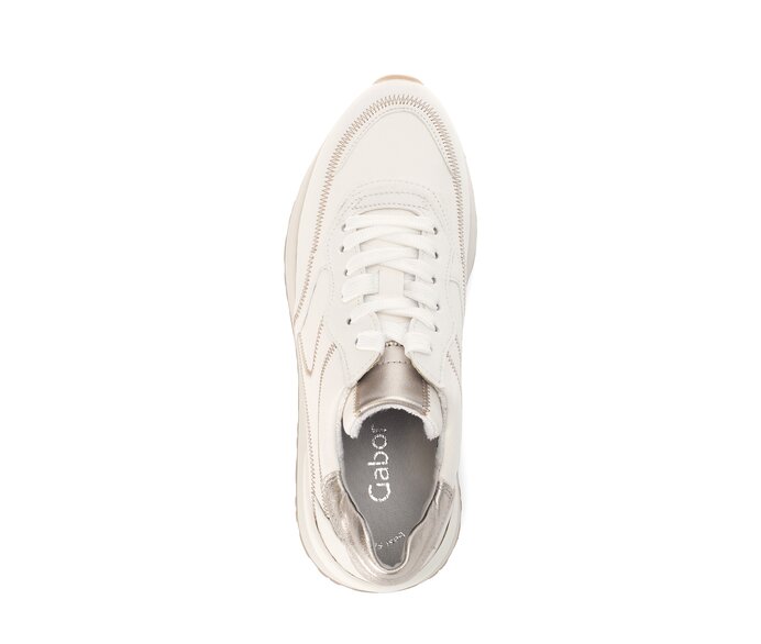 Gabor Damen  Sneaker Low Creme - Materialmix Leder