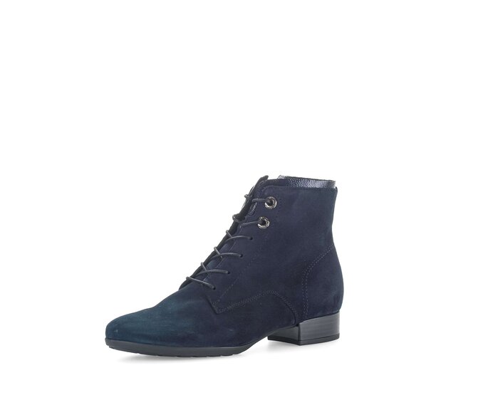 Gabor Damen  Schnürstiefelette Blau - Rauleder