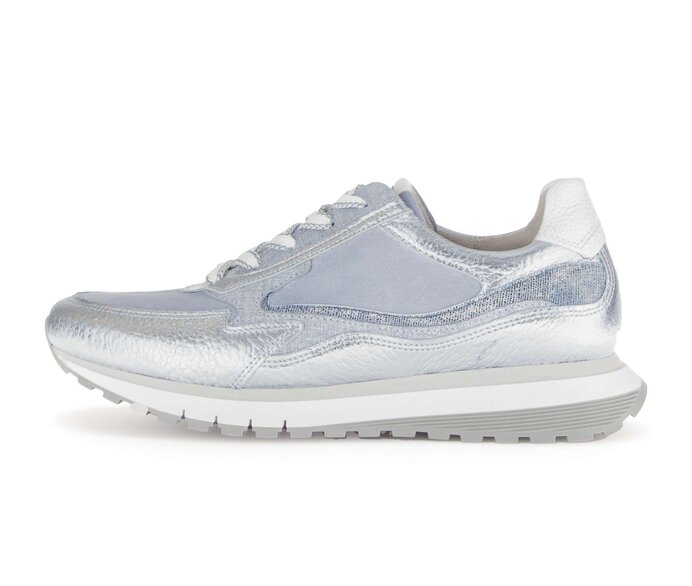 Gabor Damen Sneaker Low Blau - Materialmix Leder