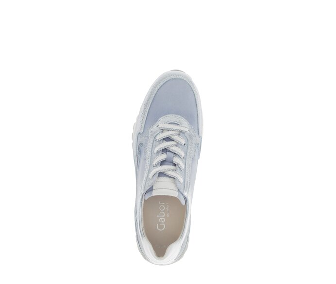 Gabor Damen  Sneaker Low Blau - Materialmix Leder