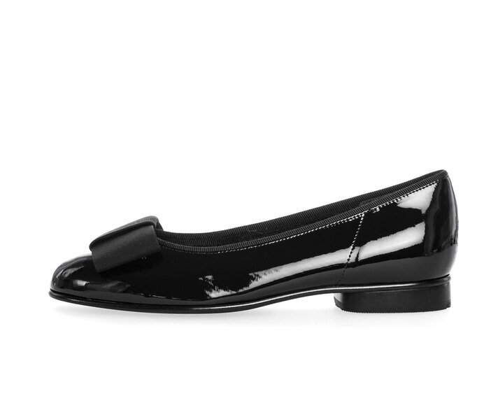 Gabor Damen Eleganter Ballerina Schwarz - Lackleder