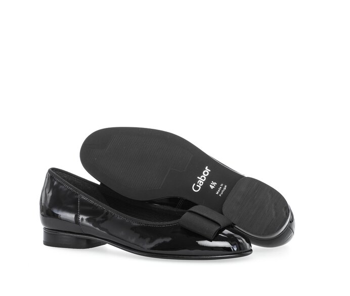 Gabor Damen  Eleganter Ballerina Schwarz - Lackleder