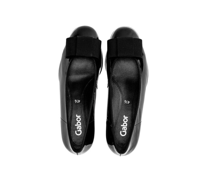 Gabor Damen  Eleganter Ballerina Schwarz - Lackleder