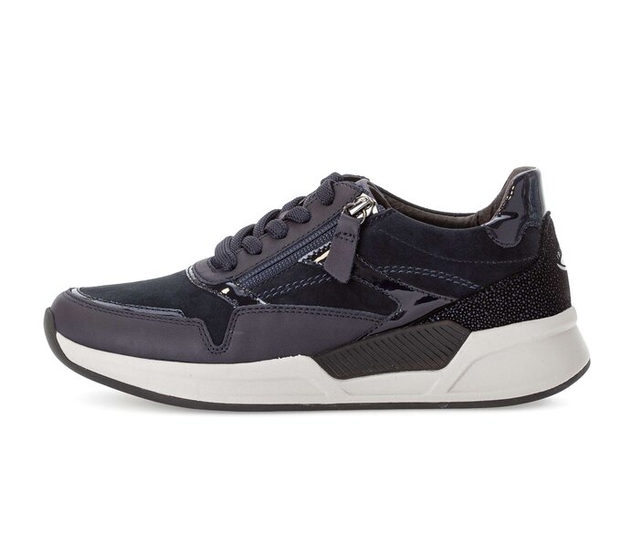 Gabor Damen Sneaker Low Blau - Materialmix Leder