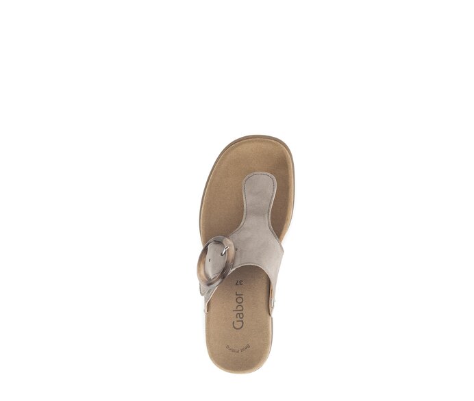 Gabor Damen  Zehentrenner Beige - Rauleder