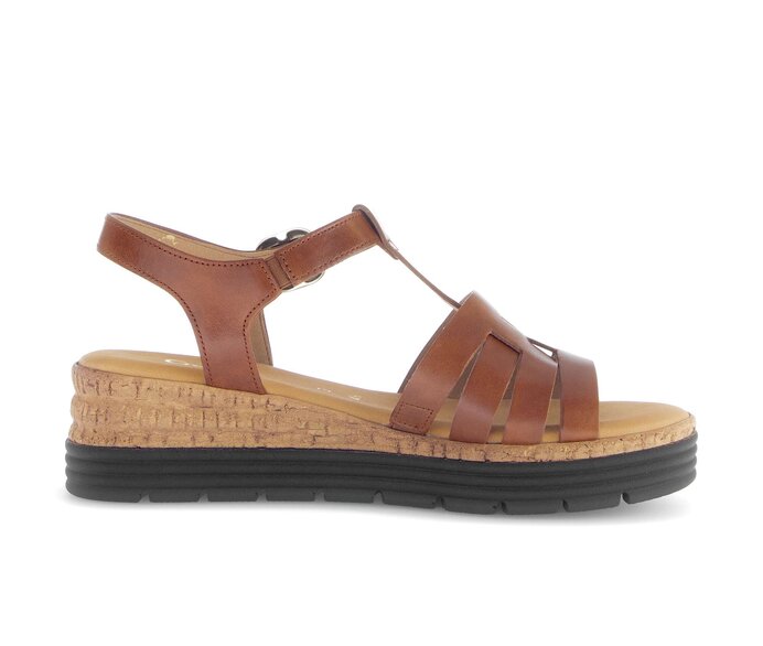 Gabor Damen  Riemchensandale Beige - Glattleder