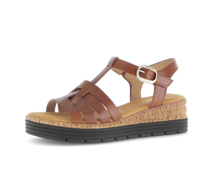 Gabor Damen  Riemchensandale Beige - Glattleder