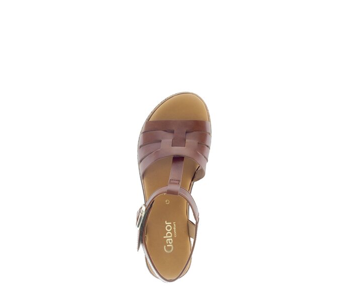 Gabor Damen  Riemchensandale Beige - Glattleder