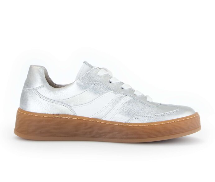 Gabor Damen  Sneaker Low Silber - Materialmix Leder