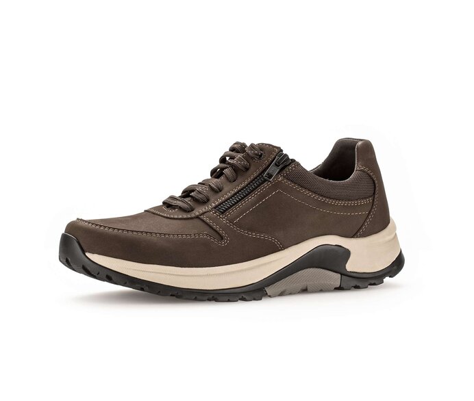 Gabor Herren Rollingsoft Sneaker Low Braun - Materialmix Leder/Textil